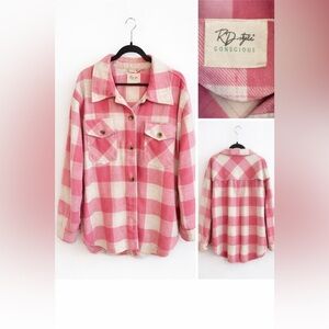 RD Style Pink Shacket / Pink Plaid Jacket